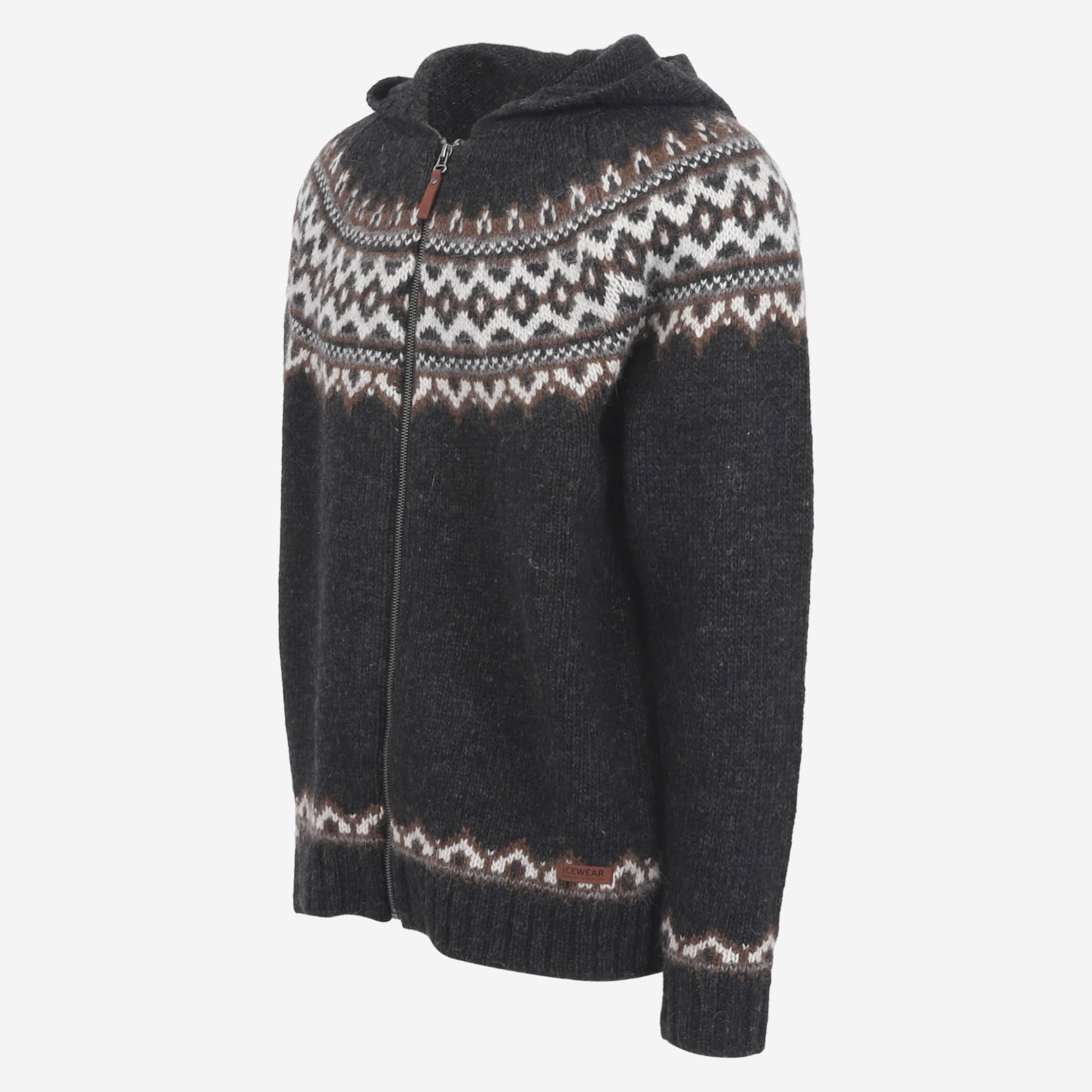 Brynjudalur Icelandic wool knitted hooded sweater